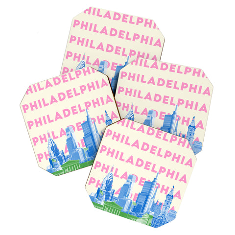 carolineellisart Philadelphia I Coaster Set