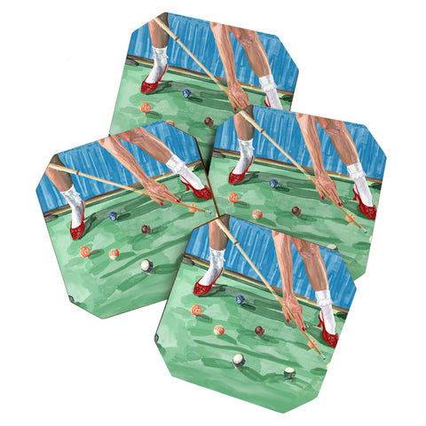 carolineellisart Pool Girl Coaster Set