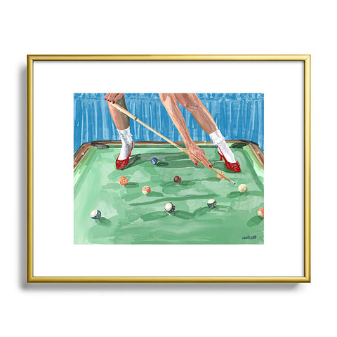 carolineellisart Pool Girl Metal Framed Art Print