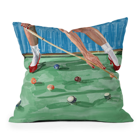 carolineellisart Pool Girl Outdoor Throw Pillow