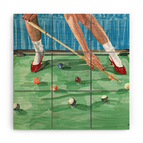 carolineellisart Pool Girl Wood Wall Mural