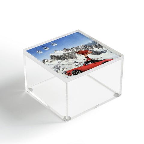 carolineellisart Red Ski Lift Acrylic Box