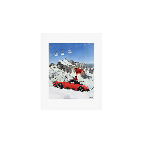 carolineellisart Red Ski Lift Art Print