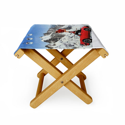 carolineellisart Red Ski Lift Folding Stool