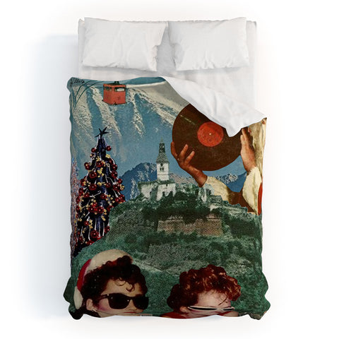 carolineellisart Rockin Around the Christmas Tree Duvet Cover