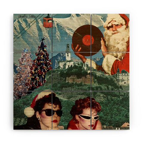 carolineellisart Rockin Around the Christmas Tree Wood Wall Mural