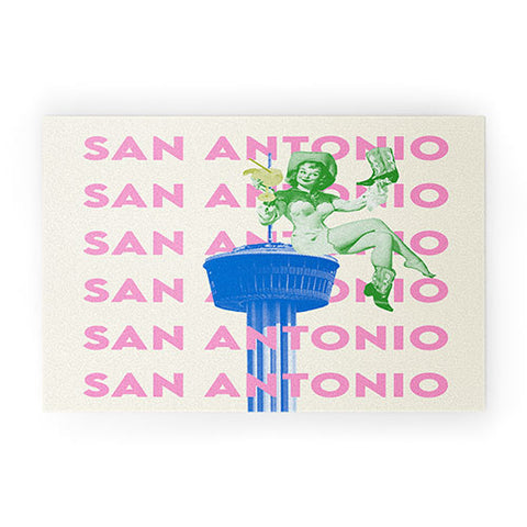 carolineellisart San Antonio Girl Welcome Mat
