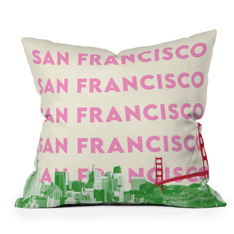 carolineellisart San Francisco I Outdoor Throw Pillow