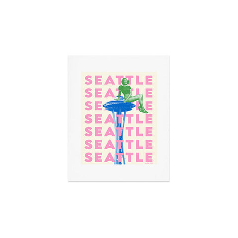 carolineellisart Seattle Girl Art Print