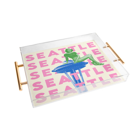 carolineellisart Seattle Girl Acrylic Tray