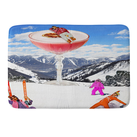 carolineellisart Skis in the Clouds Memory Foam Bath Mat