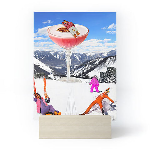 carolineellisart Skis in the Clouds Mini Art Print