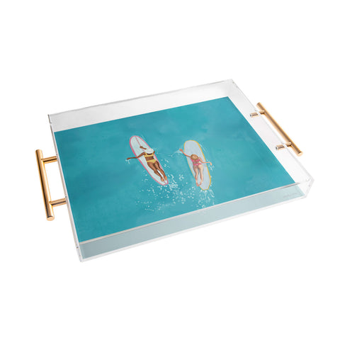 carolineellisart Surfer Girls I Acrylic Tray
