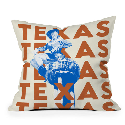 carolineellisart Texas 3 Outdoor Throw Pillow