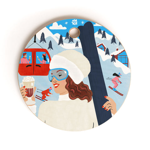 Carrie Cantwell Apres Ski Cutting Board Round