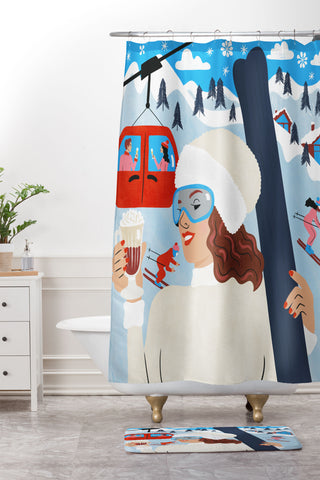 Carrie Cantwell Apres Ski Shower Curtain And Mat