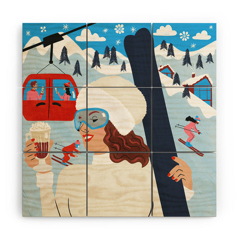 Carrie Cantwell Apres Ski Wood Wall Mural
