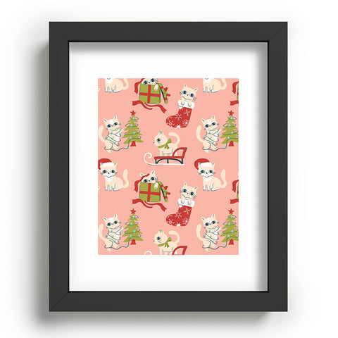 Carrie Cantwell Cute Christmas Cats Recessed Framing Rectangle