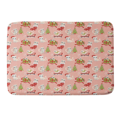Carrie Cantwell Cute Christmas Cats Memory Foam Bath Mat
