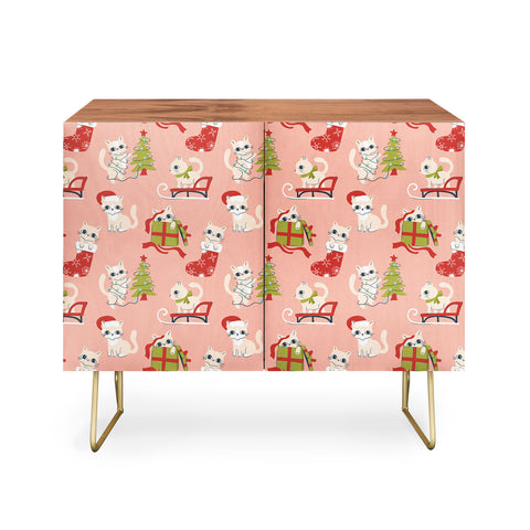 Carrie Cantwell Cute Christmas Cats Credenza