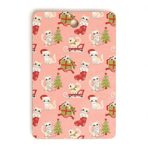 Carrie Cantwell Cute Christmas Cats Cutting Board Rectangle
