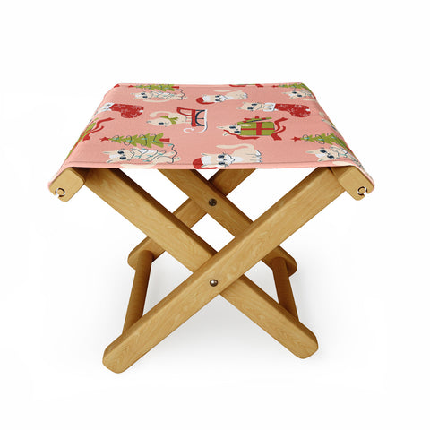 Carrie Cantwell Cute Christmas Cats Folding Stool