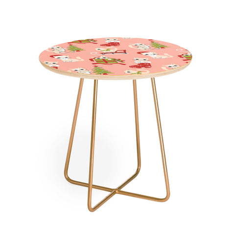 Carrie Cantwell Cute Christmas Cats Round Side Table