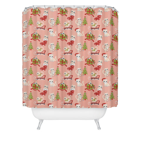 Carrie Cantwell Cute Christmas Cats Shower Curtain