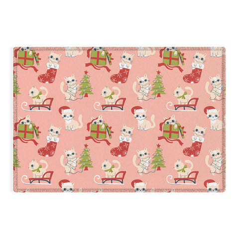 Carrie Cantwell Cute Christmas Cats Outdoor Rug