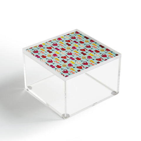 Carrie Cantwell Feline Wine Cats in Wine Glass Acrylic Box