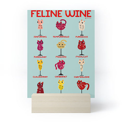 Carrie Cantwell Feline Wine Cats in Wine Glass Mini Art Print