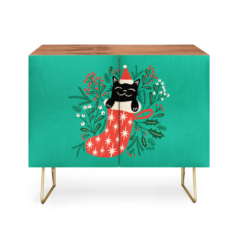 Carrie Cantwell Festive Feline Credenza