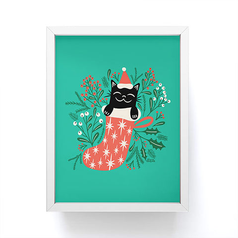 Carrie Cantwell Festive Feline Framed Mini Art Print