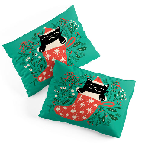 Carrie Cantwell Festive Feline Pillow Shams