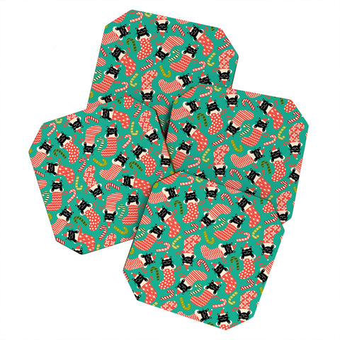 Carrie Cantwell Festive Felines Coaster Set