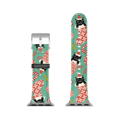 Carrie Cantwell Festive Felines Apple Watch Band
