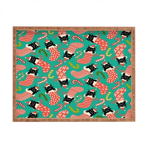 Carrie Cantwell Festive Felines Rectangular Tray