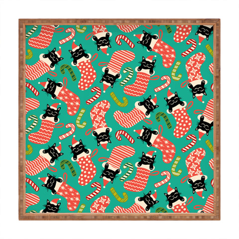 Carrie Cantwell Festive Felines Square Tray