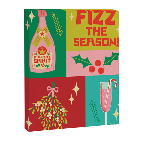 Carrie Cantwell Fizz The Season Happy Holiday Art Canvas