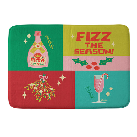 Carrie Cantwell Fizz The Season Happy Holiday Memory Foam Bath Mat
