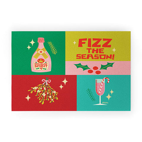 Carrie Cantwell Fizz The Season Happy Holiday Welcome Mat