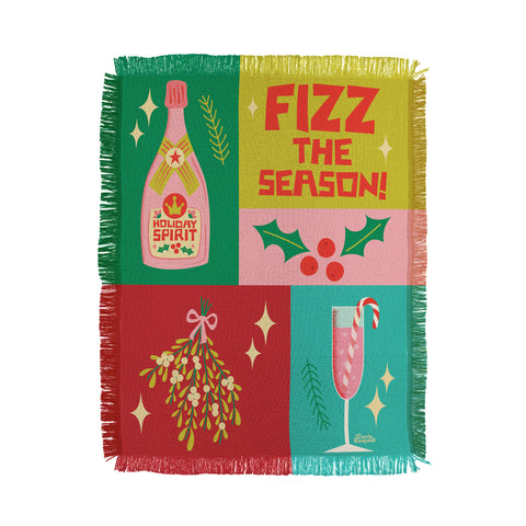 Carrie Cantwell Fizz The Season Happy Holiday Throw Blanket