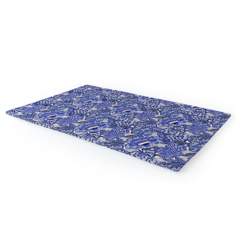 Carrie Cantwell French Country Blue Floral Area Rug