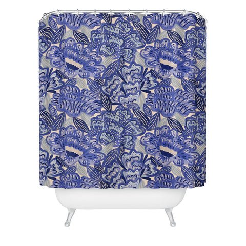 Carrie Cantwell French Country Blue Floral Shower Curtain