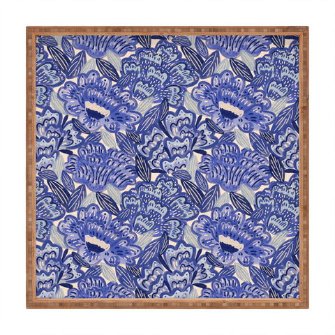 Carrie Cantwell French Country Blue Floral Square Tray