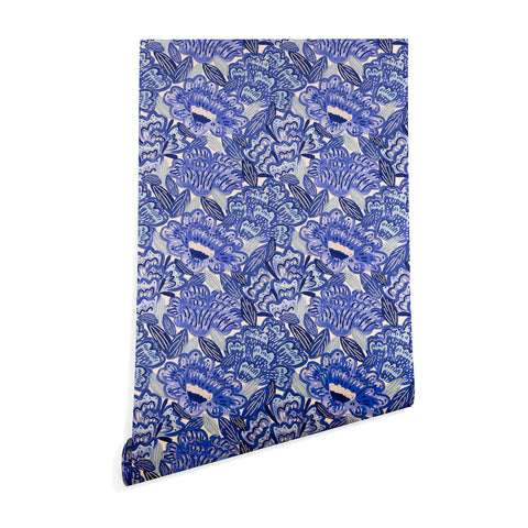 Carrie Cantwell French Country Blue Floral Wallpaper