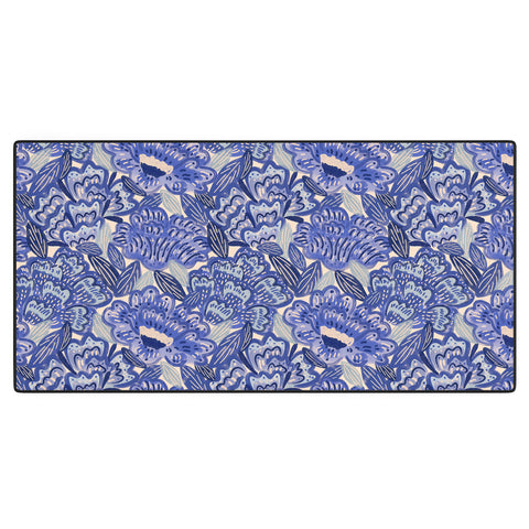 Carrie Cantwell French Country Blue Floral Desk Mat