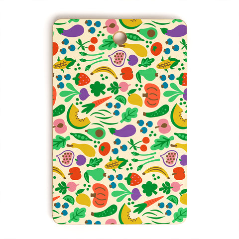 Carrie Cantwell Fruits Veggies Cutting Board Rectangle