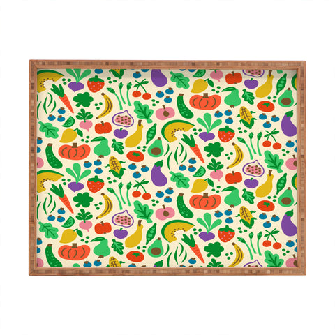 Carrie Cantwell Fruits Veggies Rectangular Tray