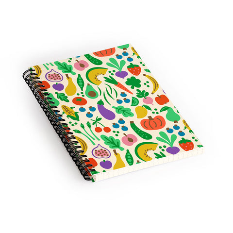 Carrie Cantwell Fruits Veggies Spiral Notebook